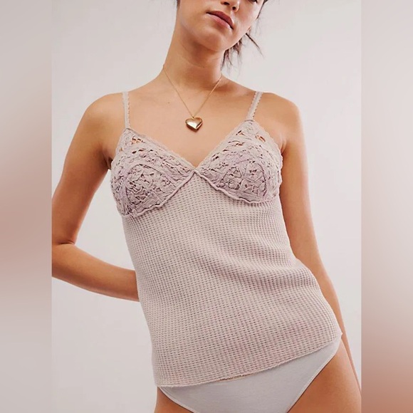 Free People Tops - Free People One Knit Cami featuring triangle cups adorned open-knit Rose NWOT!